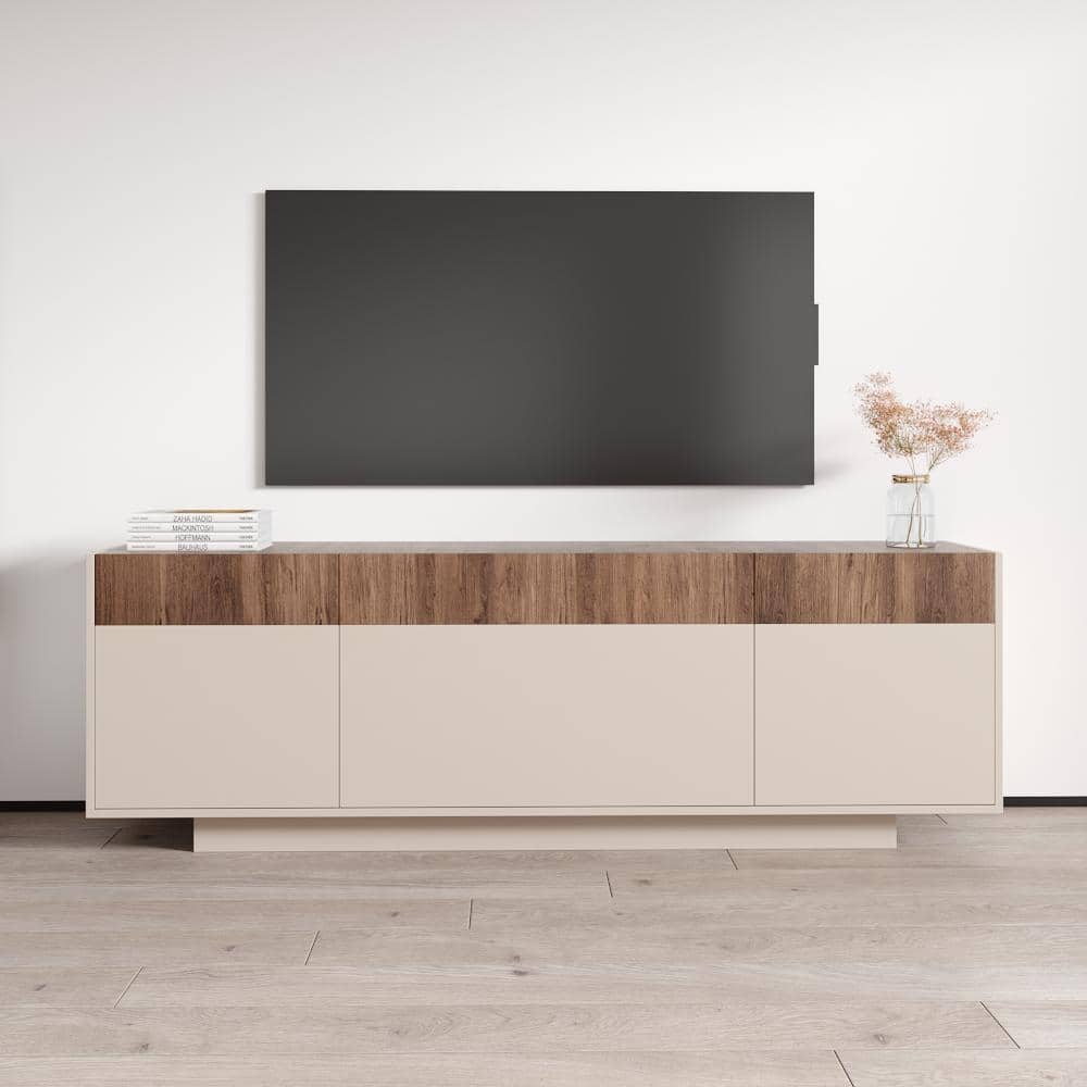 Haopsa 71-inch Modern 3D-Effect TV Stand with Storage Cabinets for TVs up to 80 inches