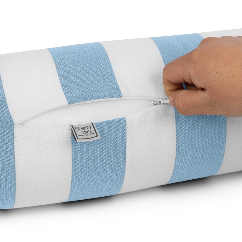 Sherry Kline Indoor/Outdoor Cabana Stripe Set of 2 Neckroll Bolster - N/A