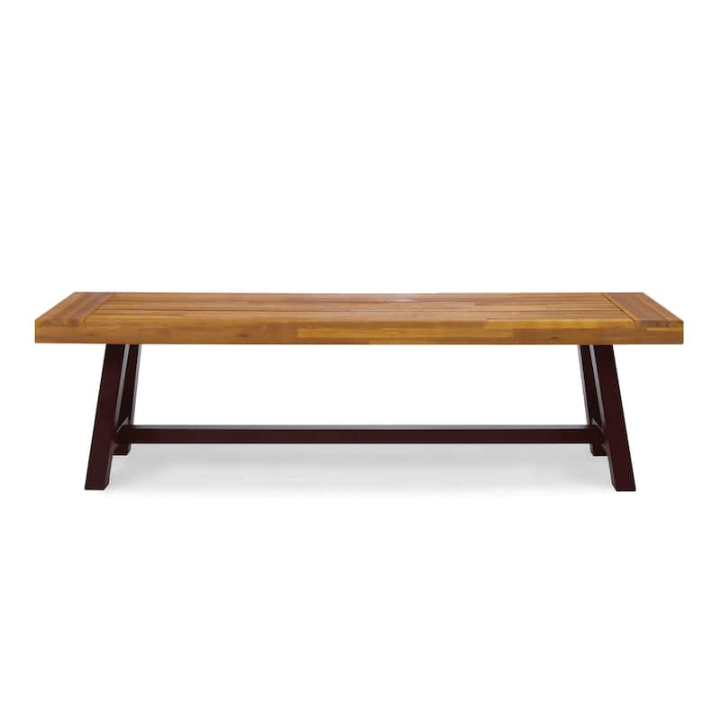 Linden Outdoor 6 Piece Rustic Iron and Acacia Wood Dining Set by Christopher Knight Home