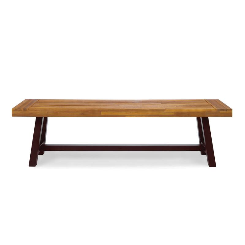 Linden Outdoor 6 Piece Rustic Iron and Acacia Wood Dining Set by Christopher Knight Home
