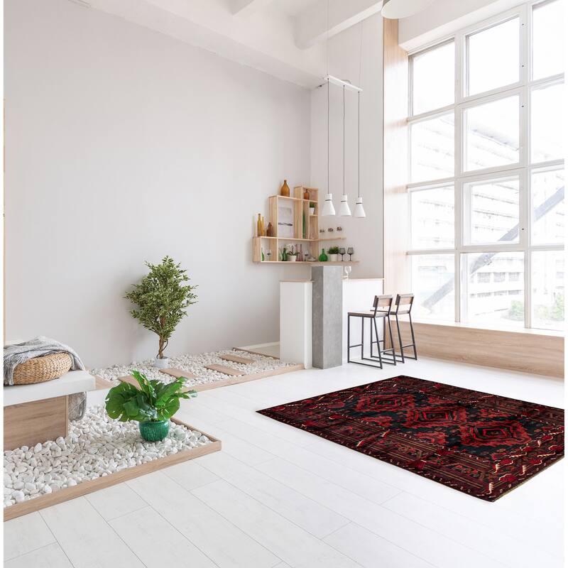 Teimani Black Rug 3'11" x 6'7" - 3'11 x 6'7