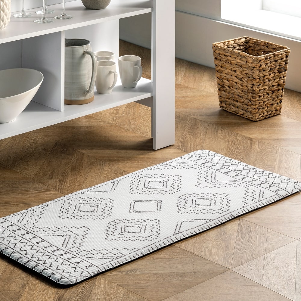 Nuloom Tribal Moroccan Anti Fatigue Kitchen or Laundry Room Comfort Mat
