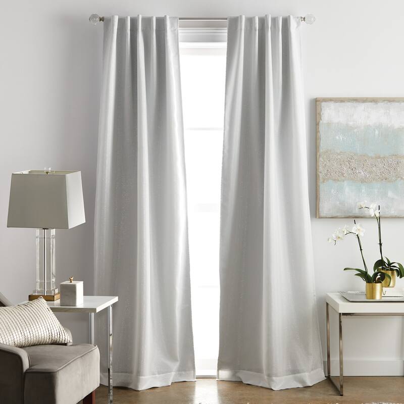 Martha Stewart Park Avenue Metallic Blackout Curtain Panel Pair - 84-inch - White