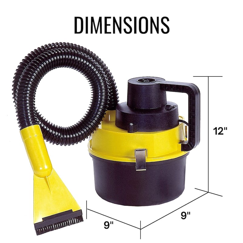 Koolatron 12V Portable Wet/Dry Canister Vacuum and Inflator w/ 4 Nozzles