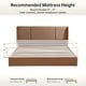 preview thumbnail 82 of 87, Modern Minimalist Upholstered Storage Bed with Lift-Up Platform