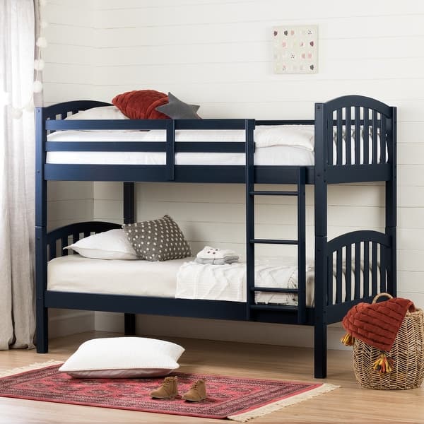 slide 2 of 6, South Shore Summer Breeze Solid Wood Bunk Beds Twin - Navy blue