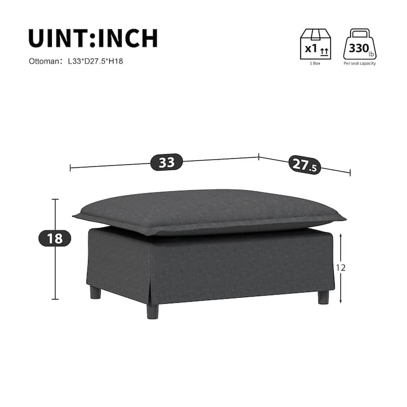 33*27.5" Ottoman Module for Modular Sectional Sofa,Wide Seat,Chenille,