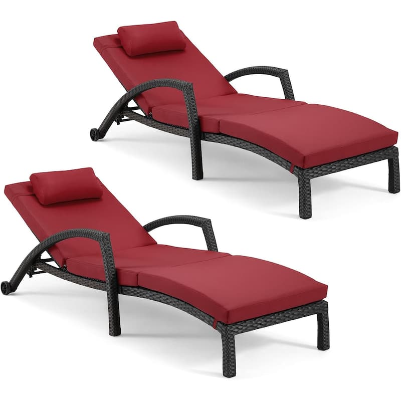 EROMMY Outdoor Patio Lounge Chair, Adjustable Recliner Outdoor Lounge Chairs, Multiple Colors Available