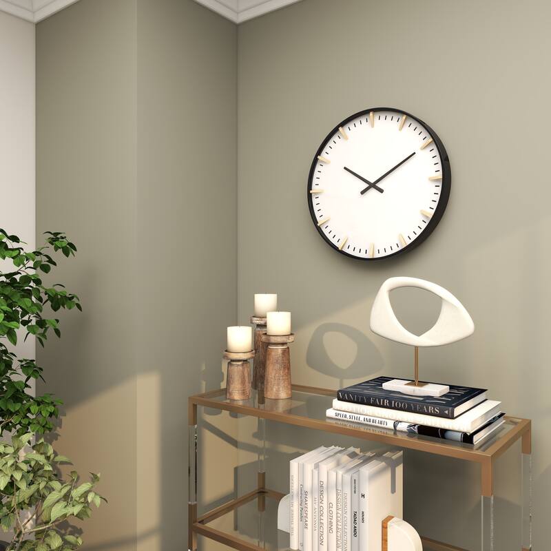 Dark Blue Glass Contemporary Wall Clock 20 x 20 x 3 - 20 x 3 x 20