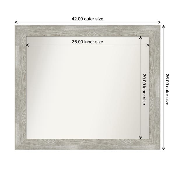 dimension image slide 73 of 113, Dove Greywash Framed Non-Beveled Custom Wall Mirror, Bathroom Vanity Mirror