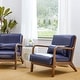 preview thumbnail 8 of 33, Glitzhome Set of 2 30-Inch Mid-Century Modern PU Leather Accent Armchairs with Rubberwood Frame