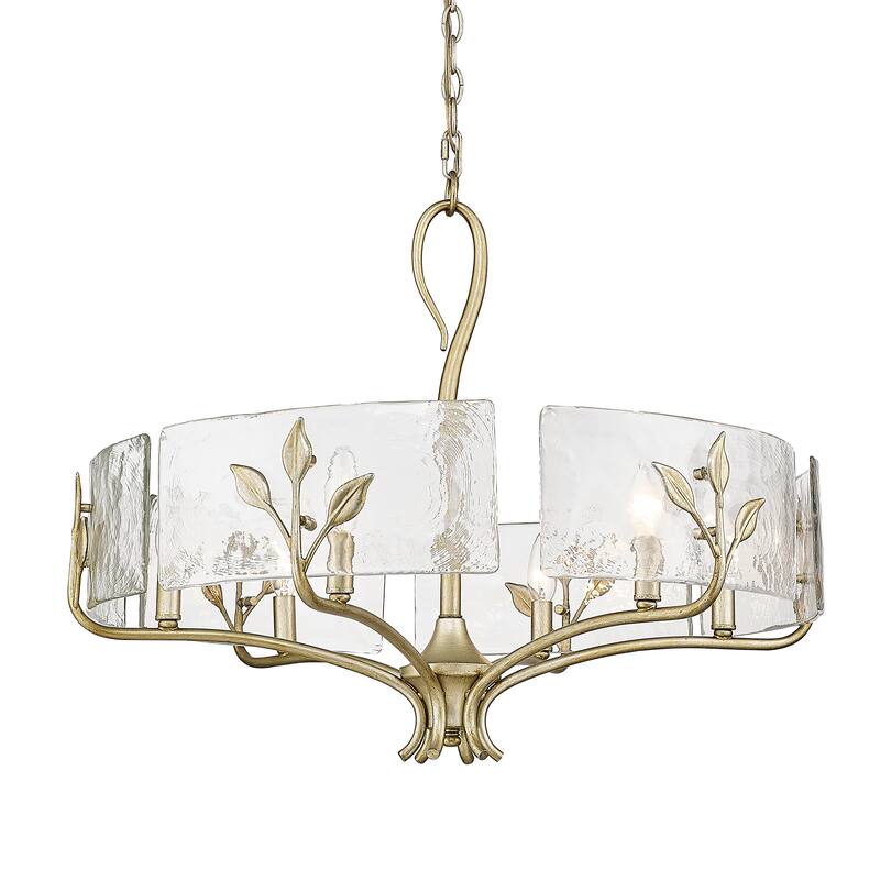 Golden Lighting 3160-6 HWG Calla 6 Light 28" Wide Taper Candle Style - White Gold