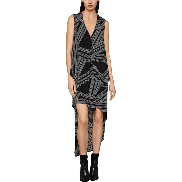 bcbg shimmer stripe knit gown