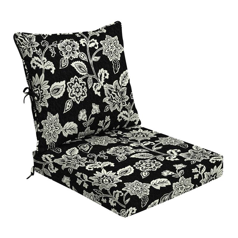 ARDEN Foam Outdoor Deep Seat Cushion Set, 24 x 24 - Ashland Black Jacobean
