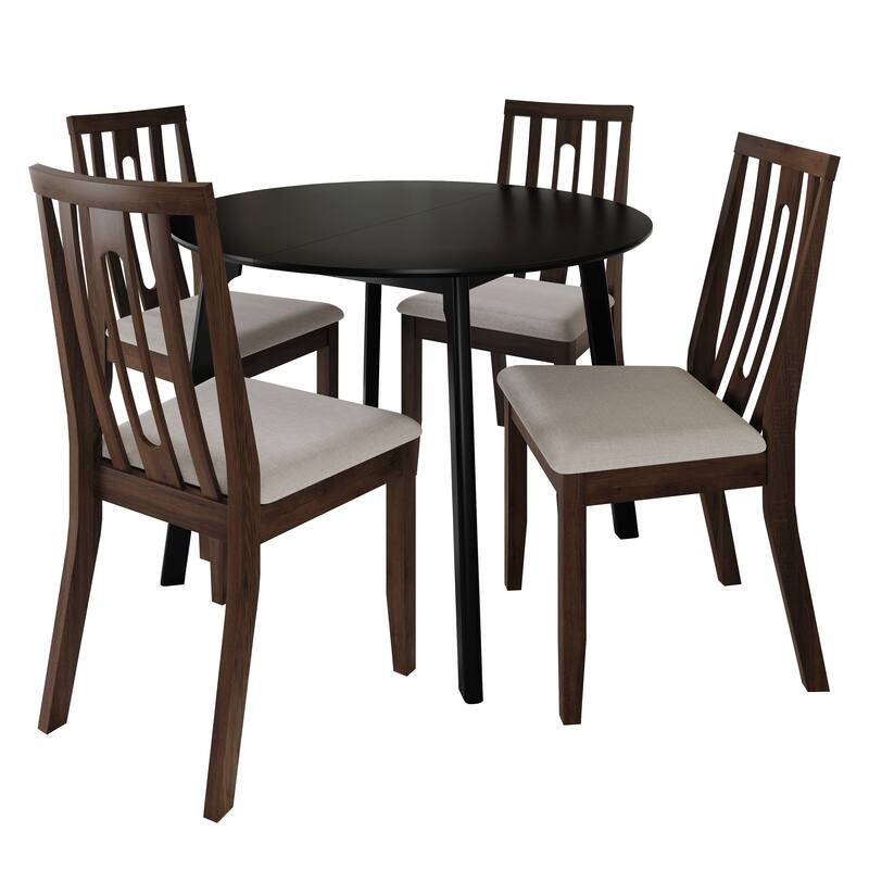 CraftPorch Contemporary 4-Piece Chair and Round Table Dining Set