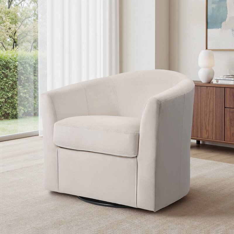 Modern Upholstered Accent Swivel Barrel Chair for Living Room