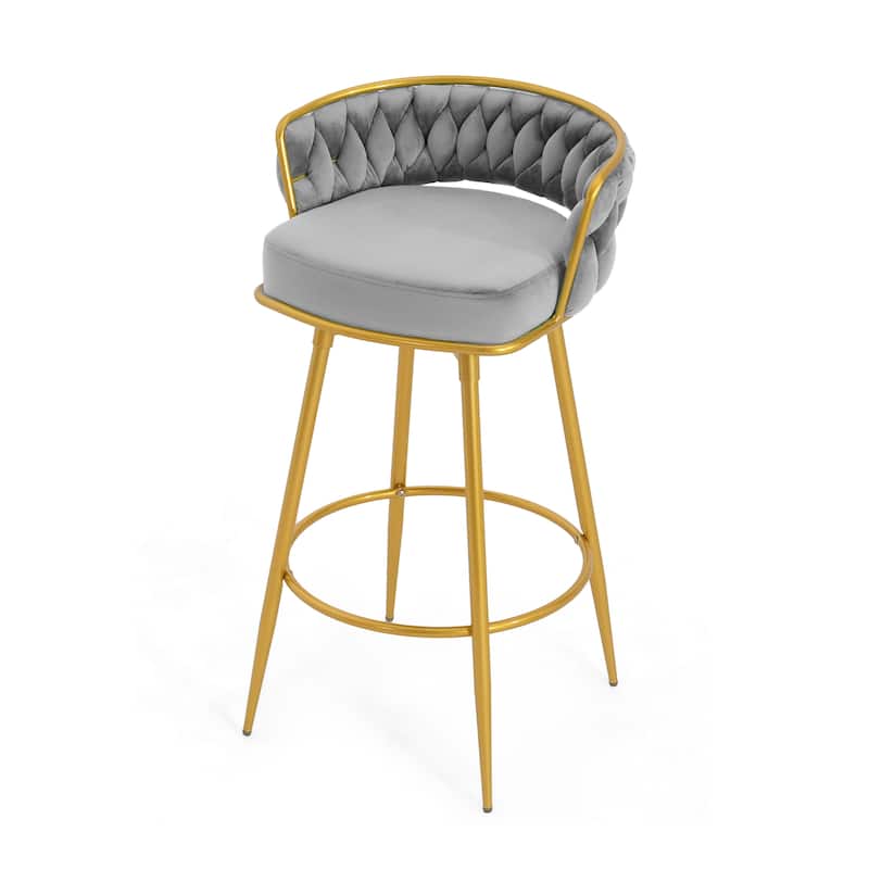 Christopher Knight Home - Lila Modern Gold Finish Swivel Counter Height Bar Stools (Set of 2 )
