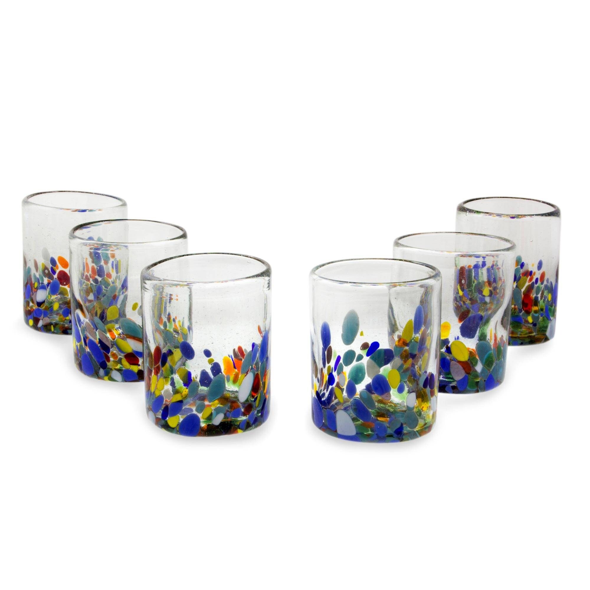 Novica Handmade Confetti Festival Blown Glass Margarita Glasses (Set Of 6)  - Bed Bath & Beyond - 34502135