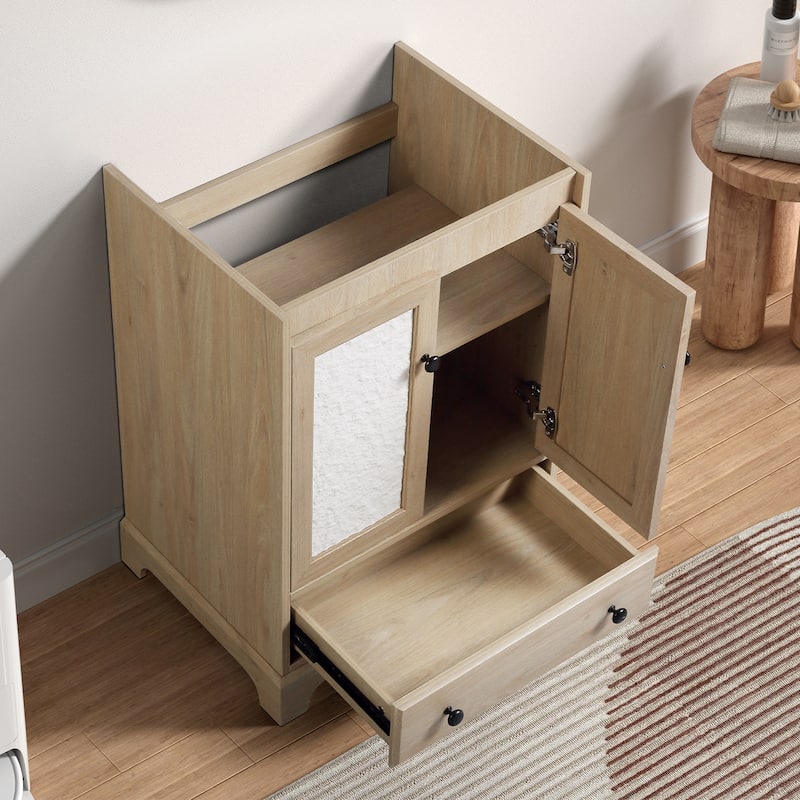 24" Ready-to-Assemble Bathroom Vanity with Sink Base, Wooden Cabinet