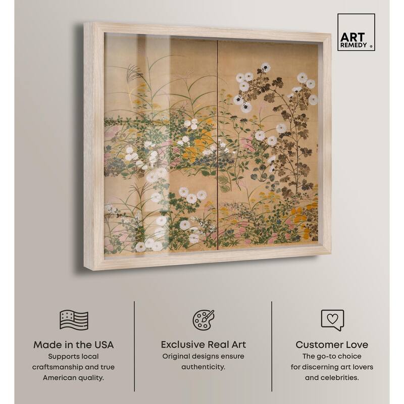 Flowering Plants in Autumn Shadowbox by Art Remedy