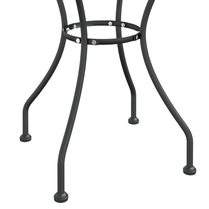 Yoko Outdoor Breakfast Table, Dark Gray Mesh Iron, Round 32 Inch Top