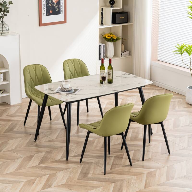 Modern Dining Chairs Set of 2 with Curved Backrest