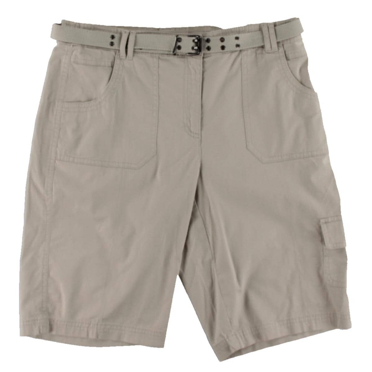 Karen Scott Womens Cargo Shorts Belted