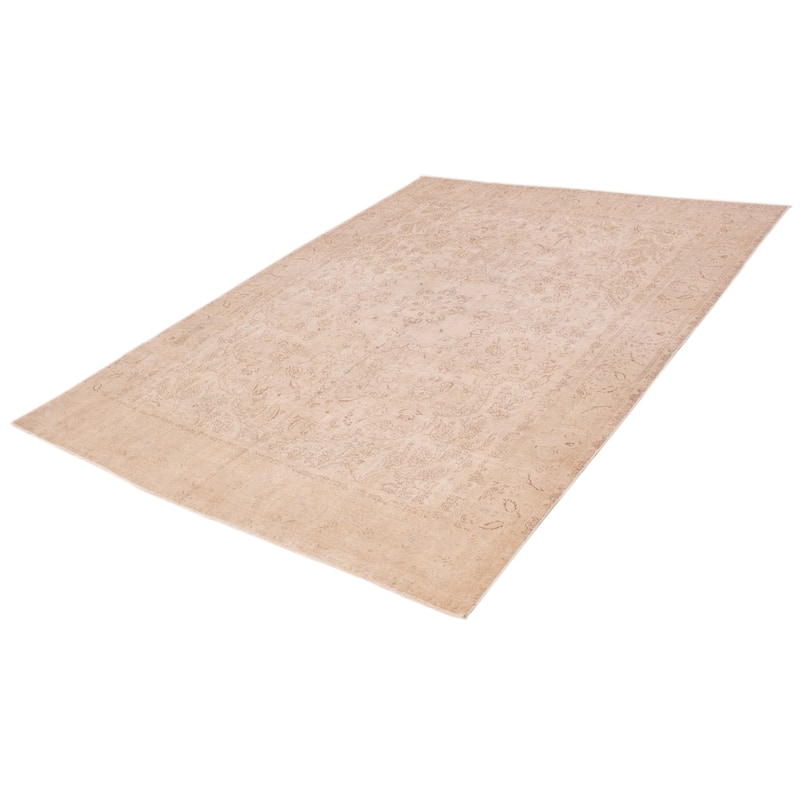ECARPETGALLERY Hand-knotted Antalya Vintage Khaki Wool Rug - 9'3 x 12'2