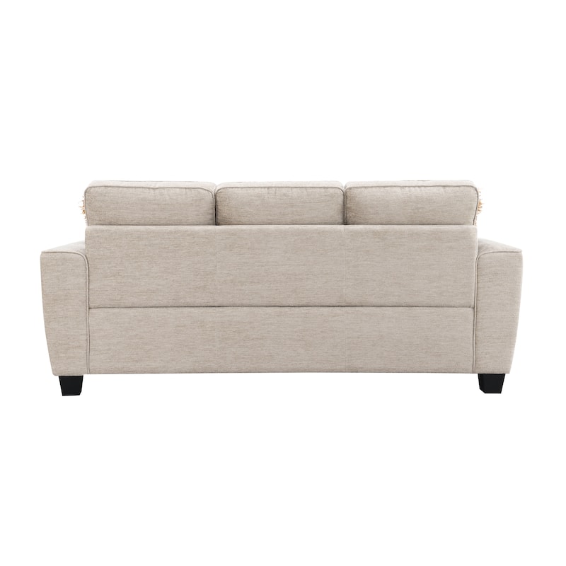Furniture of America Maevy 2-Piece Taupe Chenille Sofa Set with Accent Pillows