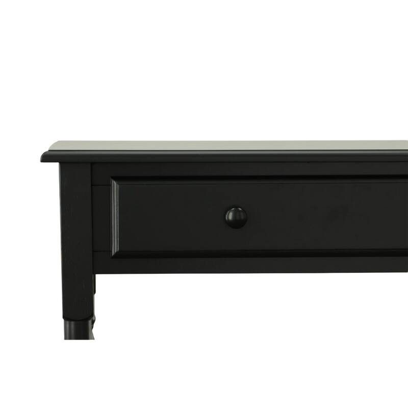 Wooden Desk with Slide-Out Keyboard Tray - 34" - Antique Black