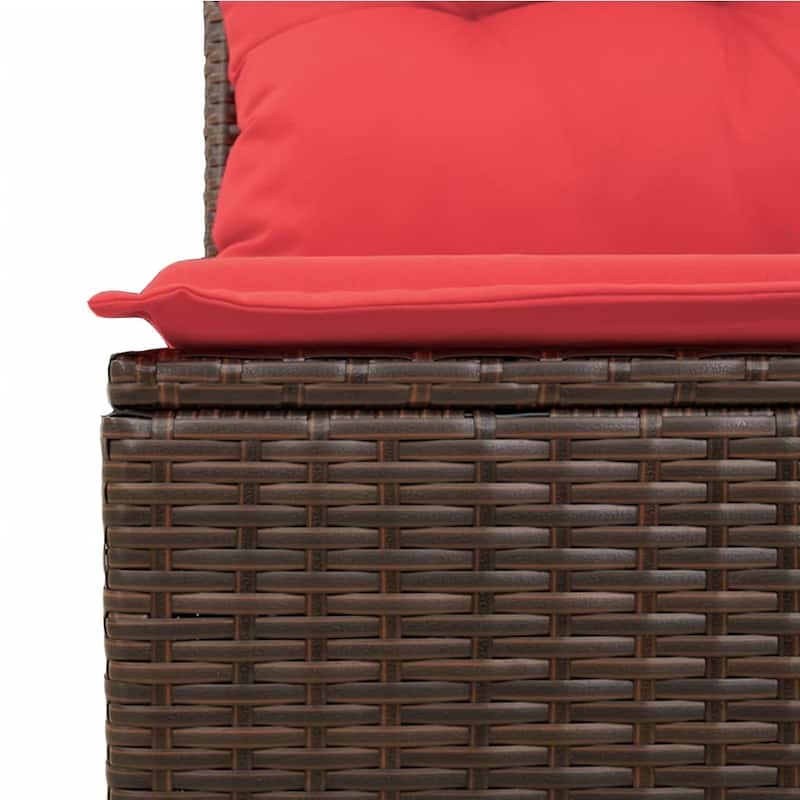 vidaXL 8 Piece Patio Sofa Set with Cushions Grey Poly Rattan - 24.4" x 24.4" x 27.2"