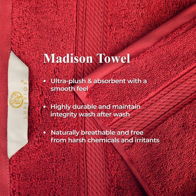 Superior Egyptian Cotton 8 Piece Towel Set Ultra Plush & Absorbent Bath, Hand & Face Towels, Heavyweight Spa Quality