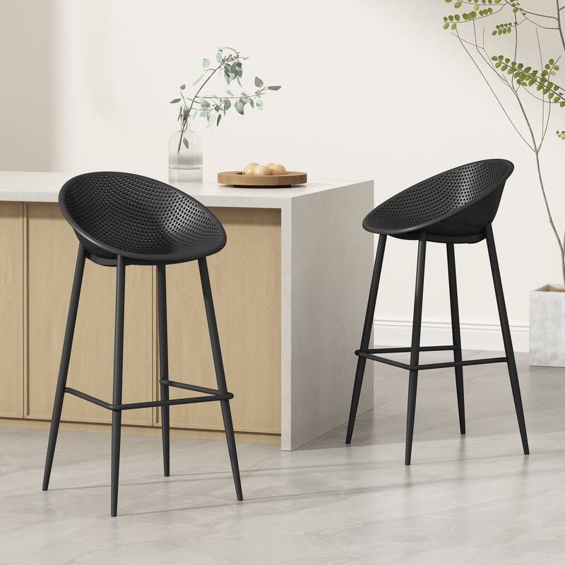 Gable Outdoor/Indoor Modern 26-inch Height Barstools (Set of 2) by Christopher Knight Home