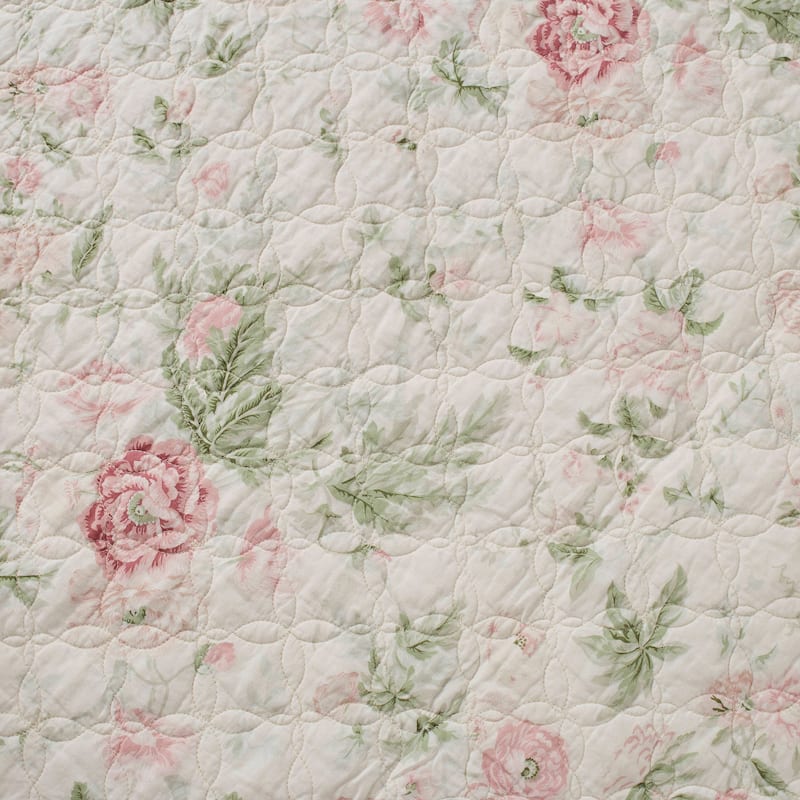 Laura Ashley Breezy Floral Cotton Reversible Quilt Set