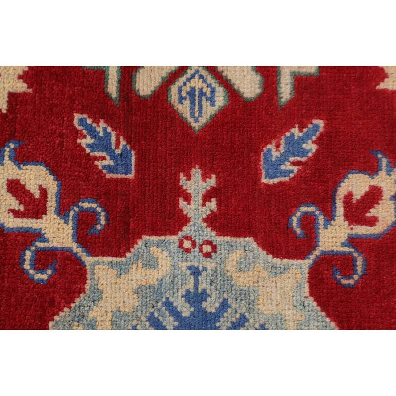 Red Kazak Accent Rug Handmade Wool Carpet - 3'4" x 4'8"
