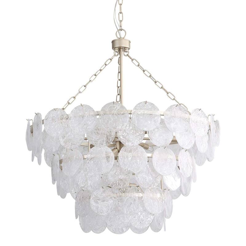 Golden Lighting 6007-32 Cascada 13 Light 32" Wide Pendant - Aegean Silver / Cirrus Cloud