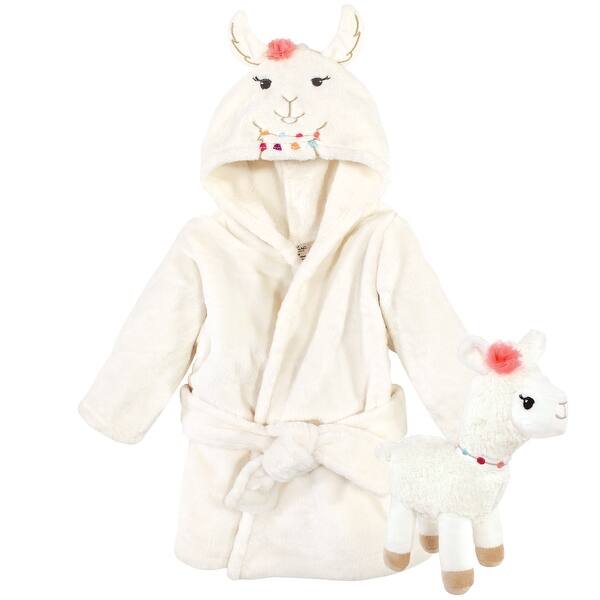 slide 1 of 1, Little Treasure Infant Girl Plush Bathrobe and Toy Set, Llama, 0-9 Months - Llama - 0-9 Months 0-9 Months - Llama