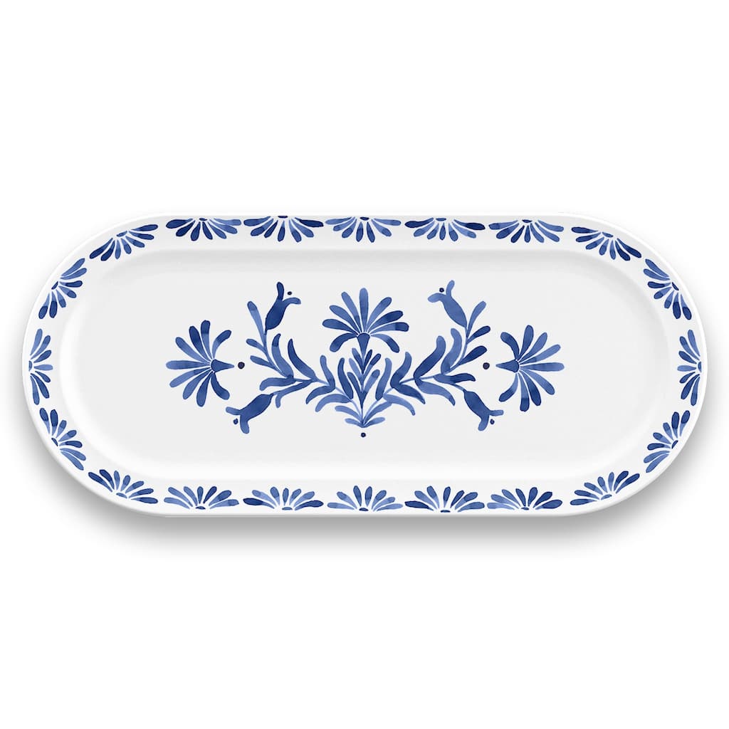 Abode Homewares Azul Melamine Serving Tray - Blue - 17.7" x 7.9"