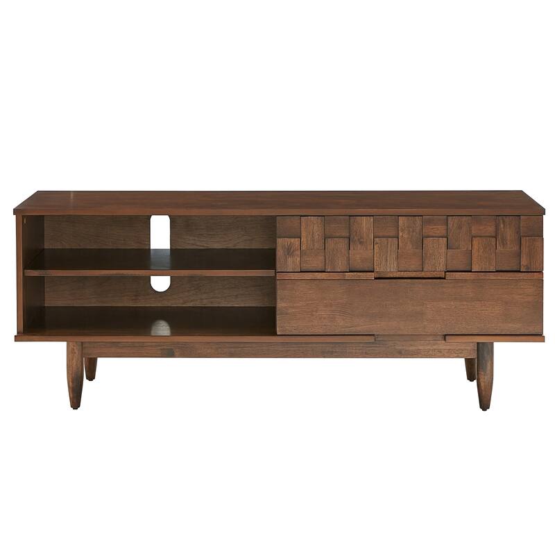 Kieran Mid-Century Wood 2-Drawer TV Stand by iNSPIRE Q Modern - 59-Inch
