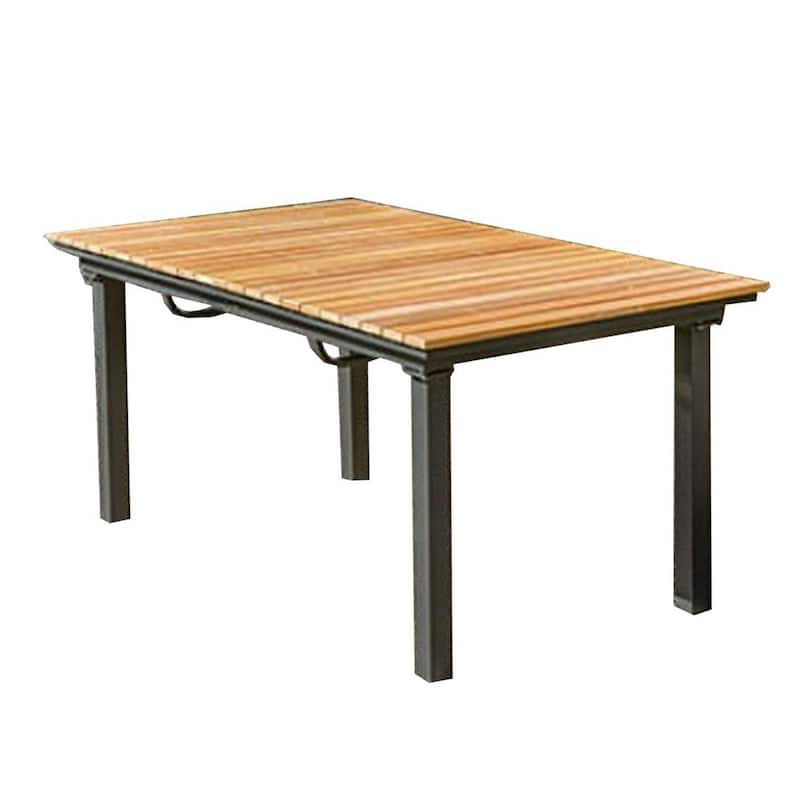 Ankia 62-84 Inch Outdoor Extendable Dining Table, Aluminium Brown