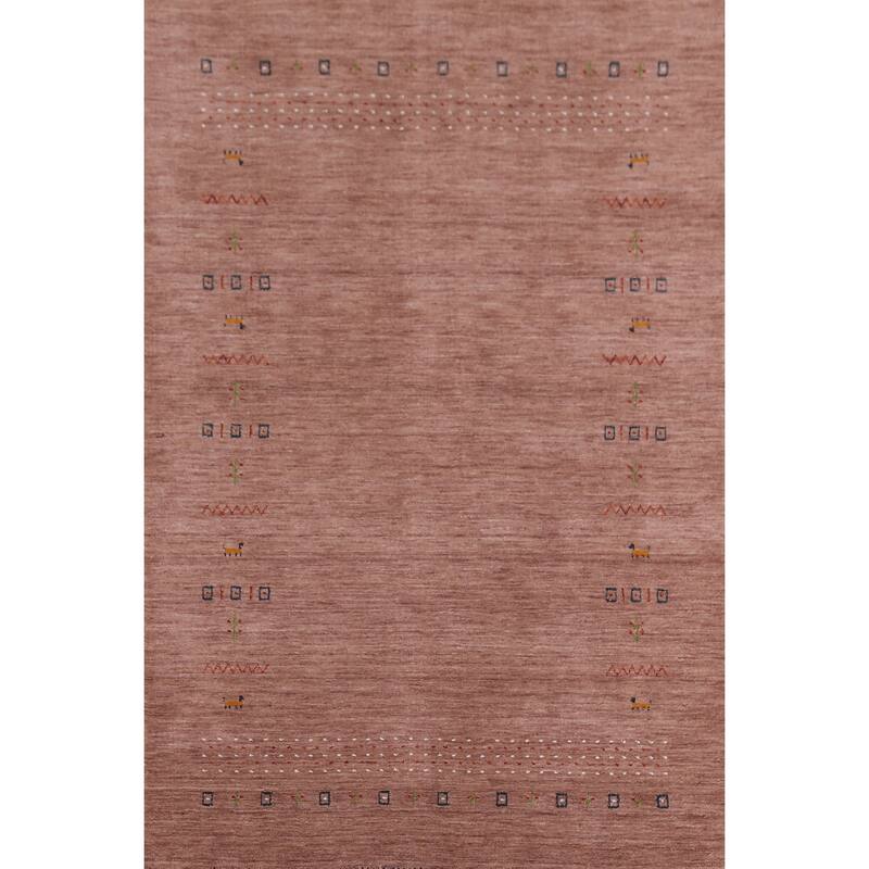 Hand Knotted Oriental 100% Wool Carpet Tribal Animal Pictorial Brown Gabbeh Area Rug - 7' 9'' X 5' 0''