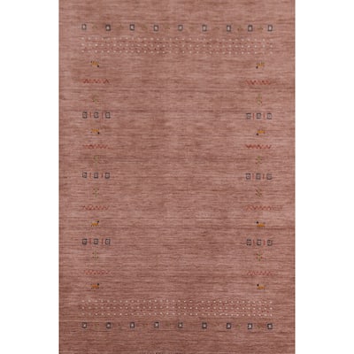 Hand Knotted Oriental 100% Wool Carpet Tribal Animal Pictorial Brown Gabbeh Area Rug - 7' 9'' X 5' 0''