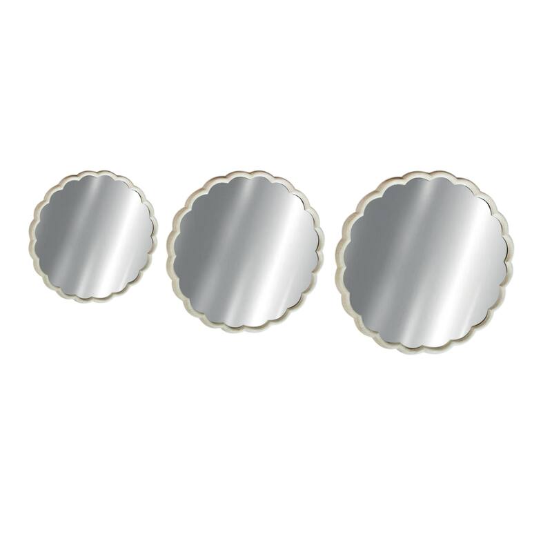 Small Curved Frame Round Wall Mirror - 19.75” - White