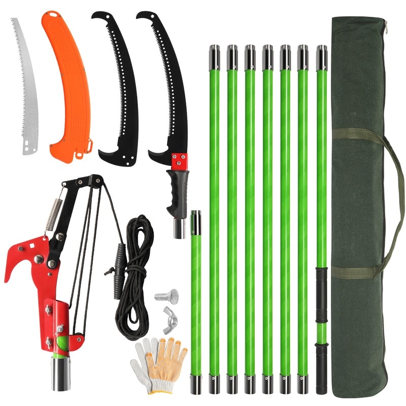 26FT Manual Pole Saw Lightweight Tree Trimmers Long Handle Pruner Set Green. Bed Bath Beyond 40928662