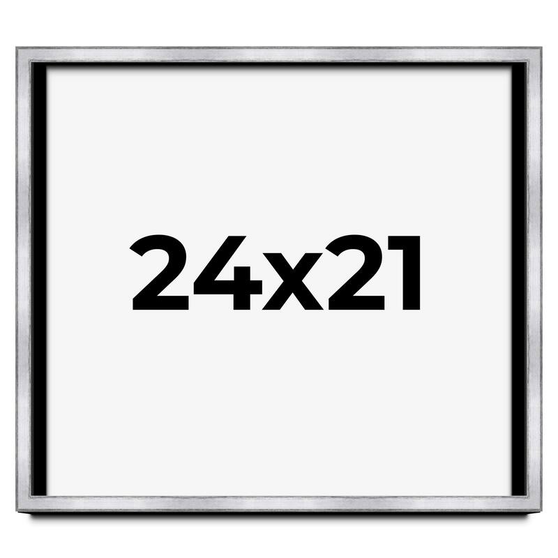 24x21 Shadow Box Frame Silver | 1.375 Inches Deep Real Wood