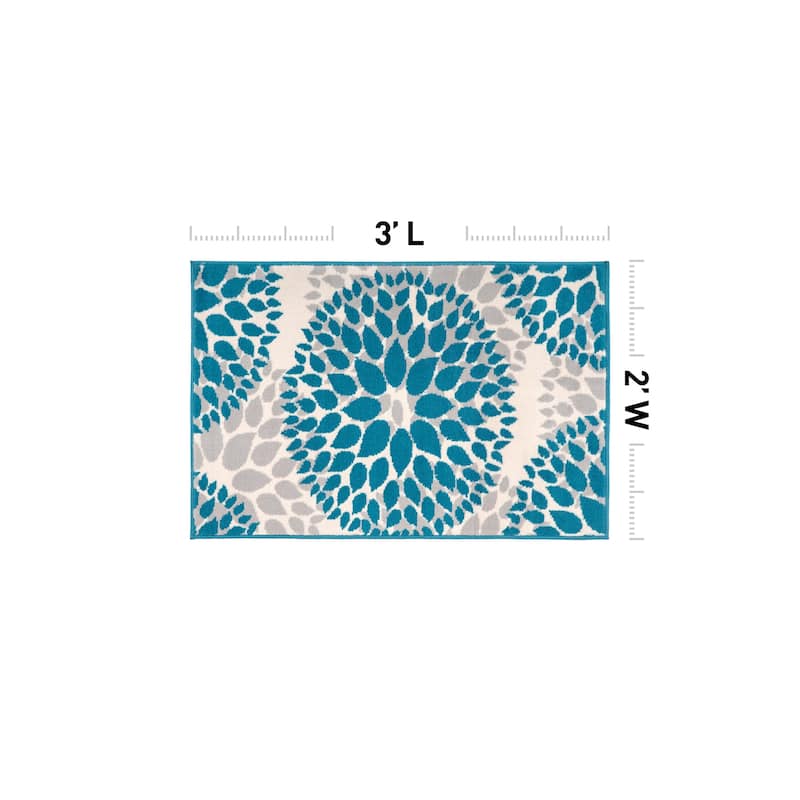 World Rug Gallery Modern Floral Circles Area Rug