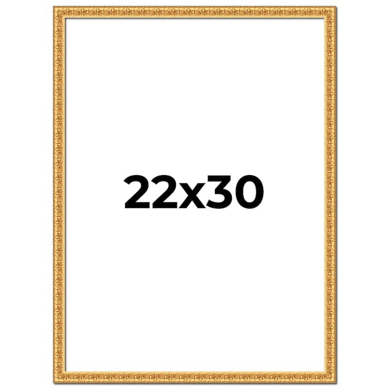 22x30 Frame Gold Real Wood Picture Frame Width 1 inches | Interior
