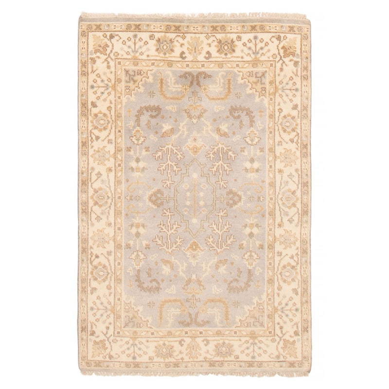 ECARPETGALLERY Hand-knotted Royal Oushak Light Grey Wool Rug - 3'11 x 6'0 - Light Grey - 3'11 x 6'0