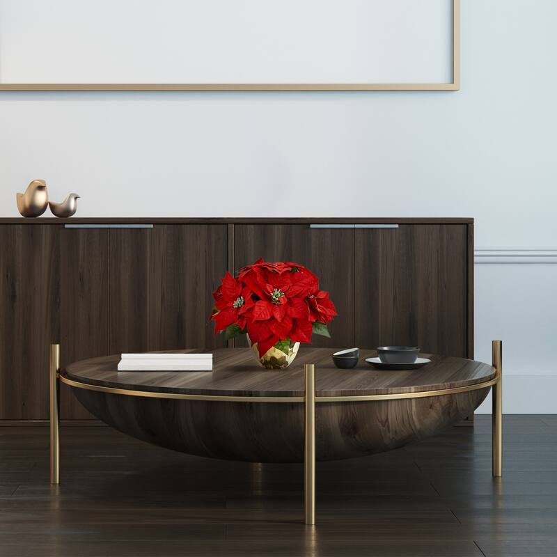 Fall Pumpkin Arrangement Home Decor - 10 Inch Artificial Harvest Decor in Basket - Farmhouse Table Centerpiece - Red - 11