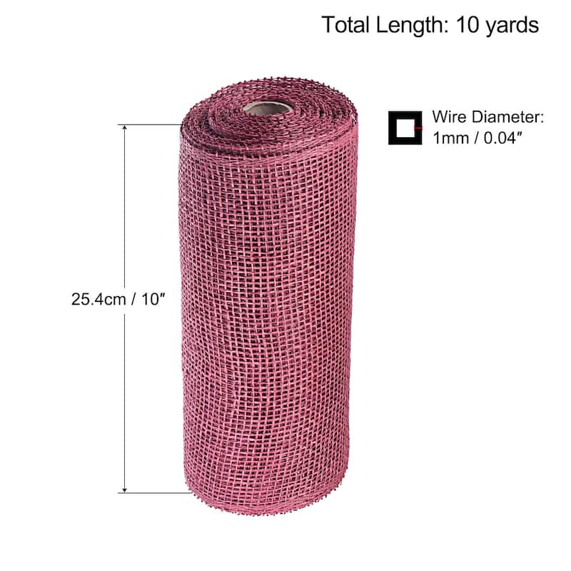 PP Burlap Mesh Wrapping Ribbon for Home Outdoor Wreath Decoration - Burgundy